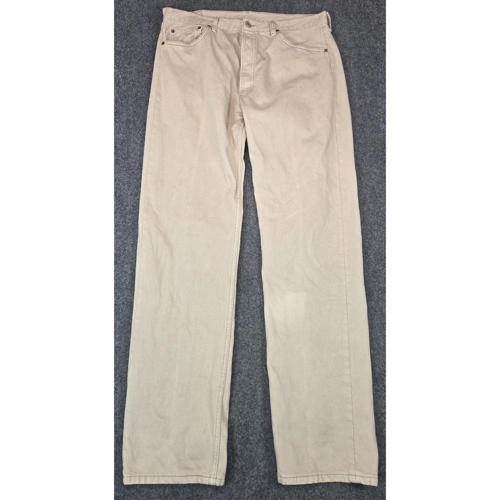 Levis 501xx Jeans Mens 38x34 Beige USA Button Fly